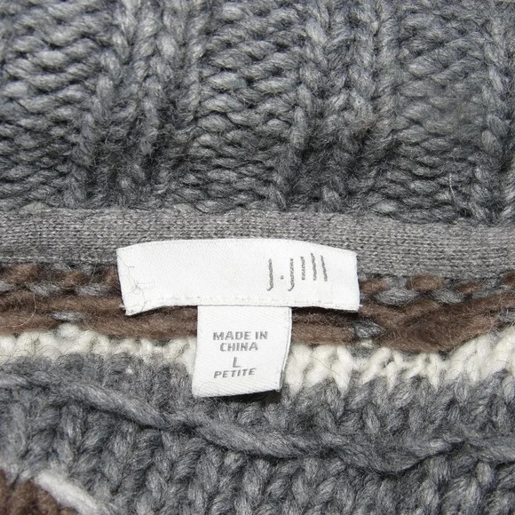 J. JILL Cardigan Knit Wool Blend Sweater Size L - Picture 4 of 5